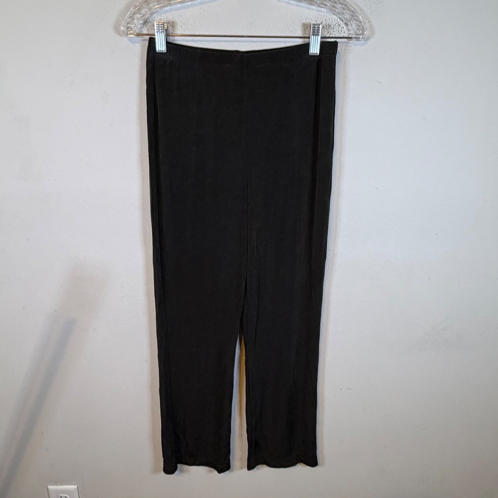 Chico's Womens Travelers Pants Ribbed Slinky Knit Black Size 0 Short